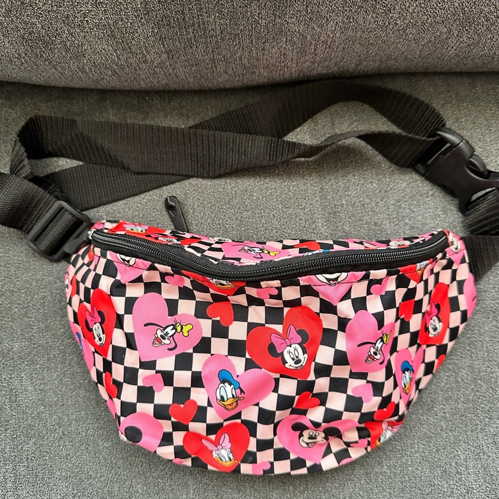 Disney Pink checkered Heart Fanny Pack